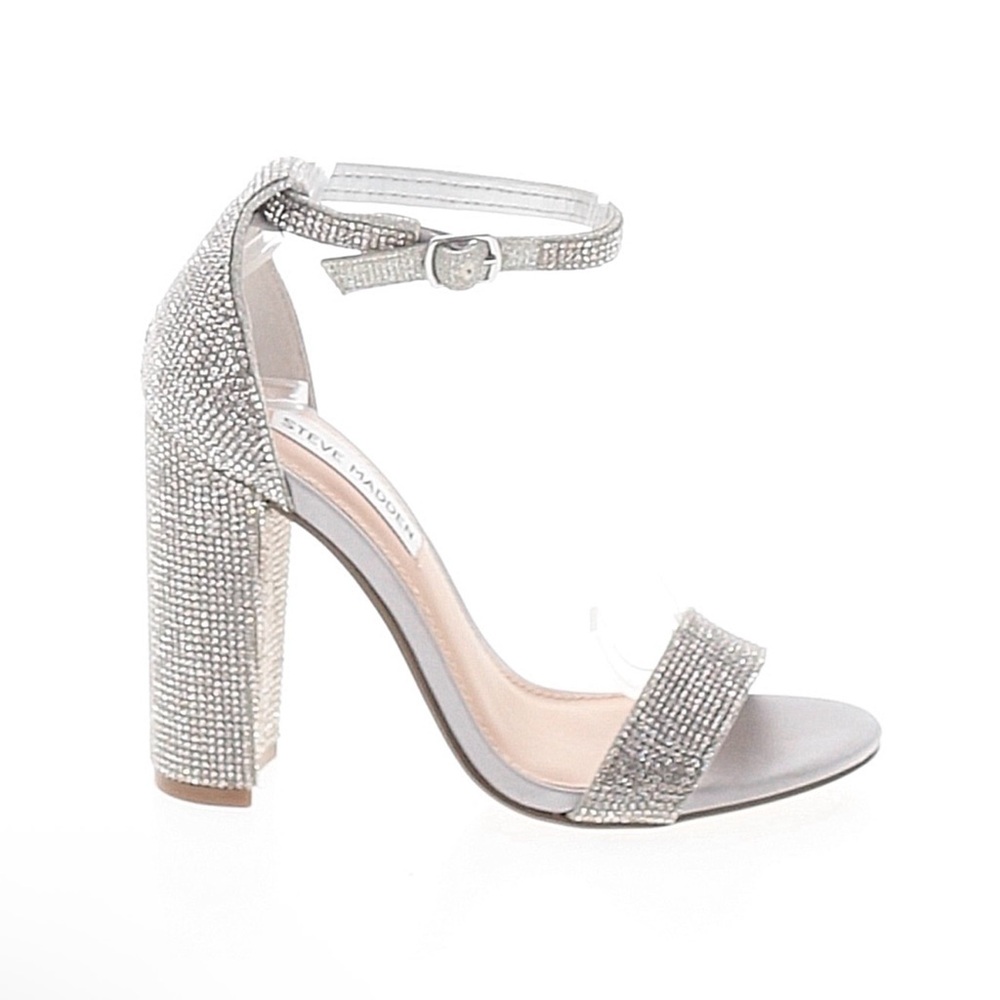 Steve Madden Carrson Glittering Silver Heels size 7
